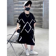 Summer clothes for boys 18-52kg, CUBED pattern, beautiful design, cool and stretchy material. NL6