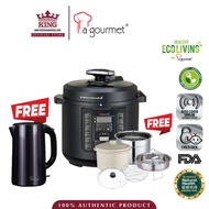 La gourmet Healthy Electric Pressure Cooker 6L with Full Accessories Set (Free Seamless Electric Ket