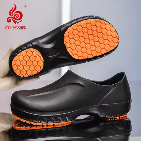 STRONGSHEN Men Chef Shoes Women Non-slip Waterproof Oil-proof Kitchen Nurse Shoes Resistant Kitchen 