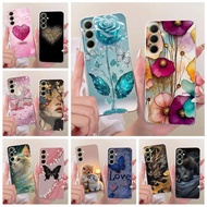 For Samsung Galaxy A37 5G Case SM-A376B Colorful Flowers Painted Cover Soft Silicone Case For Samsun