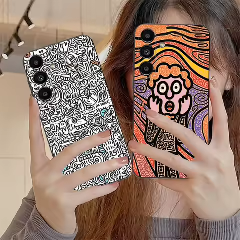 Graffiti-Art M-Mr Doodle Phone Case For Samsung S24,S21,S22,S23,S30,Ultra,S20,Plus,Fe,Lite,Note,10,9