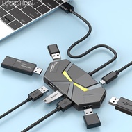 LOOKSHOW 7/4 Ports USB 2.0 HUB Type C Docking Station 5Gbps High Speed Transmission Splitter Adapter