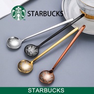 WLJL029Starbucks Coffee Spoon Stainless Steel Metal Dessert Sand Ice Stirring Mug Tableware Spoons