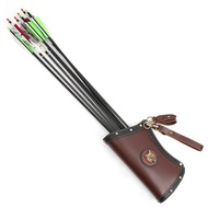 Leather Arrow Quiver Belt Bag Holder Hip Waist Traditional Bow