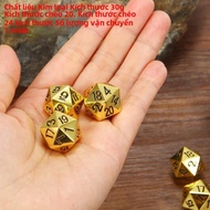 Đồ Chơi Bàn Metal D20 Mặt Đa Giác Solid Gold Number Dice Role Playing Game CoC Tabletop Game Dungeon