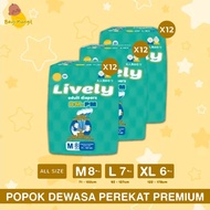 [12 BALL PACKAGE] LIVELY Adult Diapers Tape AM PM