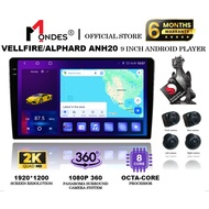 TOYOTA VELLFIRE ALPHARD 2008-2014 2K Q-LED CAR ANDROID PLAYER WITH 360 CAMERA (9"/8GB RAM 128GB CARP