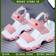 BRANZ STORE - WOMEN'S CASUAL WEDGES SANDALS WITH 7 CM HIGH HEELS, CUTE LOVE BACK STRAP MODEL AP 044