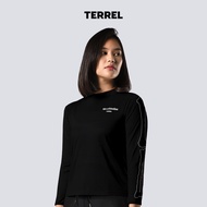 Terrel sportswear Long Sleeve MoR Spray Logo Black Women Sport Shirt Woman Sport Wear Woman Yoga Top