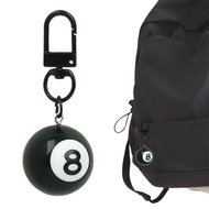 [WQF] Black 8 Ball Keychain Billiard Ball Keyring Mini 1" Pool Ball Charm Keychain for Pool Player B