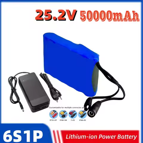 24v 6S1P Battery Pack 50000mah Rechargeable Lithium Ion Battery 50ah Capacity for CCTV Camera Monito