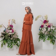 [✅New] Dthree - Gamis Athaya Series ( Caramel ) Dress Muslim / Gamis