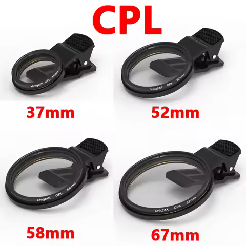 37mm 52mm 58mm 67mm Clamp Phone holder Clip CPL lens for iphone 15 pro max Phone Lens