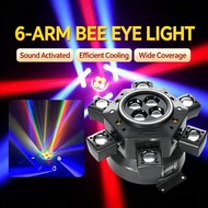 Remote Dj 6 Arm Beam Led Moving Head Light 4 Bee Led With R/G Laser Unlimited Rotate Like Flower Use