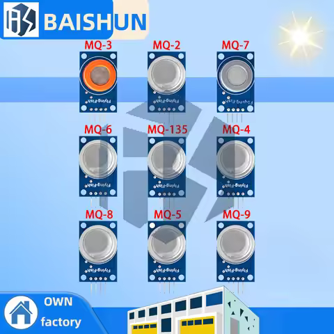 MQ Series Gas Detection Sensor Module Kit - Includes MQ-2, MQ-3, MQ-4, MQ-5, MQ-6, MQ-7, MQ-8, MQ-9,