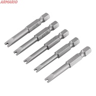 ARMARIO 5 PCS U Shape Screwdriver Bits, S2 Alloy Steel , 1/4 Inch Hex Shank U Type Drill Bits, U4 U5
