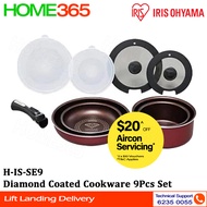 Iris Ohyama Diamond Coated Cookware 9Pcs Set H-IS-SE9