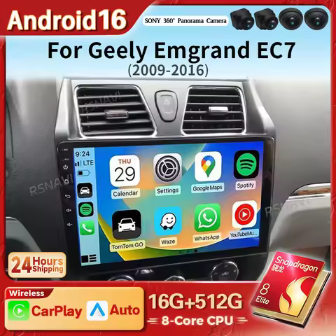 Android 16 Carplay Auto Car Radio Multimedia Player For Geely Emgrand EC7 1 2009 - 2016 2din Autorad