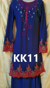 Baju Kurung Moden Border Lace Manik Soft Chiffon Lembut Quality Murah Cantik