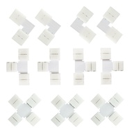 8mm/10mm/12mm wide LED light strip connector 2P/3P/4P/5/6 Pin L/T/X-type RGB LED strip solder free b
