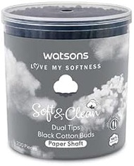 Watsons Soft &amp; Clean Dual Tips Black Cotton Buds (Paper Shaft) 200S