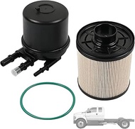 Diesel Fuel Filter with Dust Cover & Gasket Compatible with 2017-2024 Ford F650 F750 6.7L Replace HC