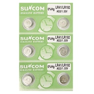 [SG] [6 Pieces] SUNCOM AG3 SR41SW LR41 392 Alkaline Button Battery