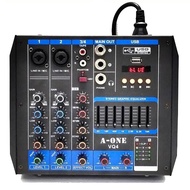 A‑ONE Power Mixer VQ4 4‑Channel 200 W – Bluetooth USB FM เอฟเฟกต์ 16‑ช่อง + Phantom 48 V
