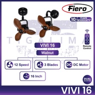 FIERO TINY & FIERO VIVI 16 Inch 3 Blades 12 Speed Remote Control DC Motor Ceiling Fan Wall Fan Corne