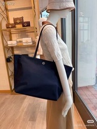 全新🌸 Tory Burch 尼龍老花托特包 大號 黑色/藍色