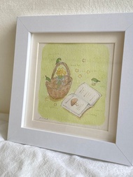 綠繡眼•草地   水彩原畫