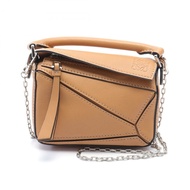 LOEWE Puzzle nano 手鍊單肩斜背包 A510U98X01 皮革 棕色