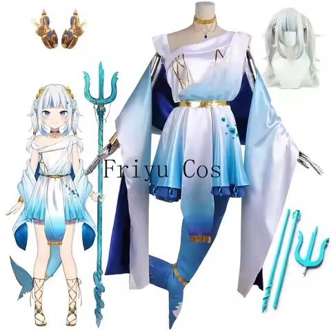Anime Hololive EN Gawr Gura Cosplay Costume Unisex Size Gura Shark Formal Dress Skirt Outfit and Tai