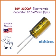 16V 3300uF Capacitor Kapasitor Elektrolytic Elco Nichicon 16v3300uf 12.5x25mm