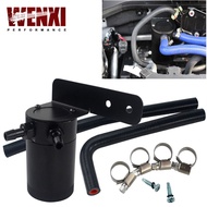OIL CATCH CAN TANK / AIR-OIL SEPARATOR KIT FOR HONDA CIVIC 16-17 BLACK WITH HOSE WX-TK58