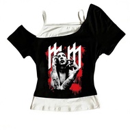 Marilyn Masnson crop top gothic corset harajuku gyaru Slim Fit Cute cute Grunge girls clothes