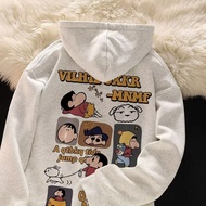 【M-8XL Hoodies】Men Oversized Hoodie Fashion Loose Japanese anime Shin-chan Print Long Sleeve Couple 