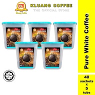 Kluang Coffee Cap Televisyen 100% Pure White Coffee (40 Sachets x 5 Tubs)