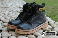 sepatu boots pria sepatu black master cat kulit