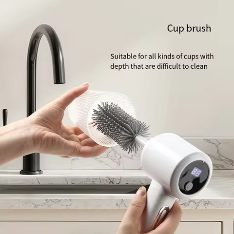 Electric Cleaning Brush Spin Scrubber with 5 Brushes Kitchen USB Rechargeable Handheld Electric Rota