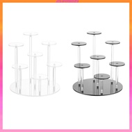 [Kloware2] Round Acrylic Products Display Riser Stand 7 Tier Cupcake Stand Display Rack for Rocks Br