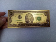 Combo 5 tờ USD mạ vàng 2 Đô La làm Quà Lưu Niệm