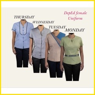 ☽ ☂ ﹊ Deped teacher Female uniform 2021-2022 FABRIC ONLY
