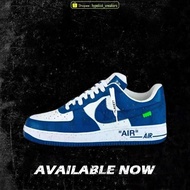 Kasut kasut Louis Vuitton NK Air Force 1 rendah oleh Virgil Abloh putih sebenar (100% kualiti asli) 