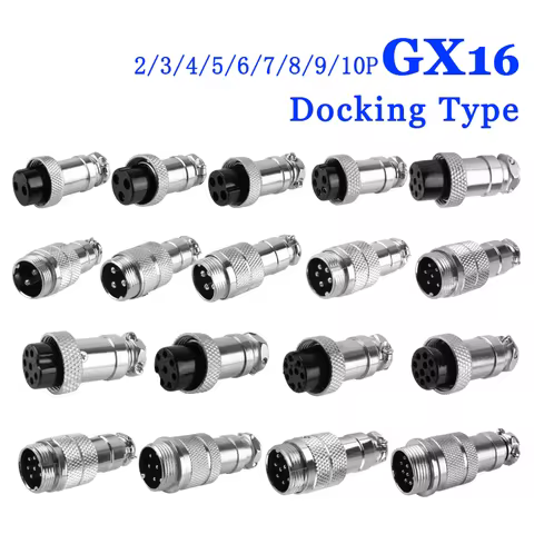 5pcs GX16 Butt Wire Aviation Connector 2/3/4/5/6/7/8/9/10 Pin Male Female Aviation Socket Plug Docki
