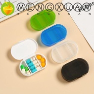 MENGXUAN Mini Pill Box, Three Compartments Transparent Small Medicine Box, Pill Tablet Storage Box Moisture-proof Portable Daily Travel Medicine Organizer Travel