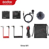 Godox Virso M1 M2ไมโครโฟนไร้สาย2.4GHz สำหรับการสัมภาษณ์บันทึก Virso S เครื่องรับส่งสัญญาณไมโครโฟนสาย