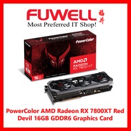 FUWELL - PowerColor Radeon RX7800XT Red Devil 16GB GDDR6 Graphics Card [3 Years Warranty] 1x HDMI + 