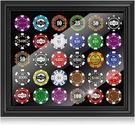 Silipull 30 Poker Chip Display Case 13.5 x 11.5 Inch Poker Chip Collectors Frame for 39/40mm Casino 