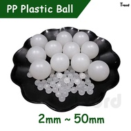 1-100pcs PP Plastic Ball Diameter 2mm 3mm 3.175mm 7mm 9.525mm-50mm White Solid Bead Plastic Polyprop